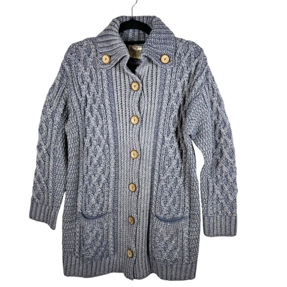 Kilronan Knitwear Sweater Women S Cardigan Cable Knit Fisherman Merino Aran Long